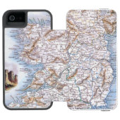 Karte: Irland, 1851 Incipio iPhone Geldbeutel-Hülle (Folio Geöffnet)