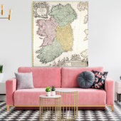 Karte Irlands mit den Provinzen Ulster Leinwanddruck (Insitu (Wohnzimmer))