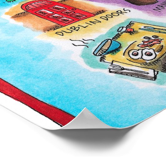 Karte Irlands Poster (Ecke)