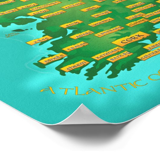 Karte Irlands Poster (Ecke)