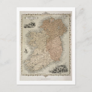 Karte Irlands, veröffentlicht in Dokument c.1850 (