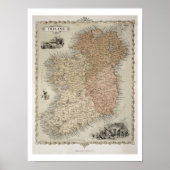 Karte Irlands, veröffentlicht in Dokument c.1850 ( Poster (Vorne)