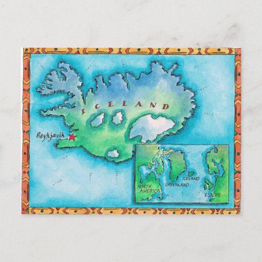 Karte Islands (Vorderseite)