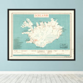 Karte Islands (ca. 1959) Leinwanddruck (Insitu (Holzboden))