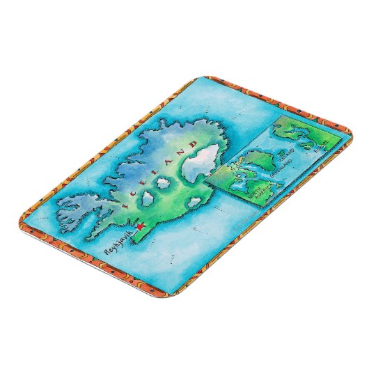 Karte Islands Magnet (Linke Seite)