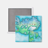 Karte Islands Magnet (Vorderseite/Rückseite)