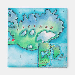 Karte Islands Magnet
