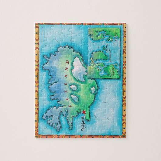 Karte Islands Puzzle (Vertikal)