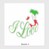 Karte Italiens Aufkleber (Blatt)