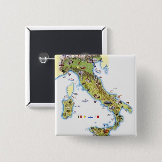 Karte Italiens Button (Vorne & Hinten)