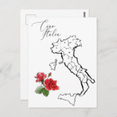 *~* Karte Italiens Ciao Italia Italienische Sprach (Vorne/Hinten)