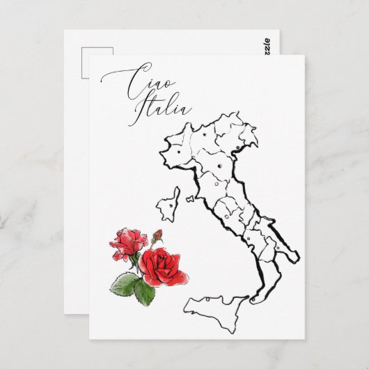 *~* Karte Italiens Ciao Italia Italienische Sprach (Vorne/Hinten)