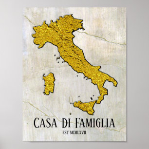 Karte Italiens Ihr Text Poster