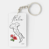 *~* Karte Italiens Italienische Rose Schlüsselanhänger (Rückseite)
