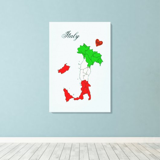 Karte Italiens Leinwanddruck (Insitu (Holzboden))