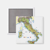 Karte Italiens Magnet (Vorderseite/Rückseite)