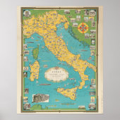 Karte Italiens mit Vatikanstadt 1944 Poster (Vorne)