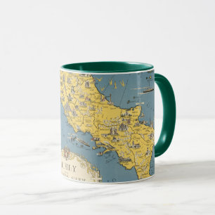 Karte Italiens mit Vatikanstadt Tasse
