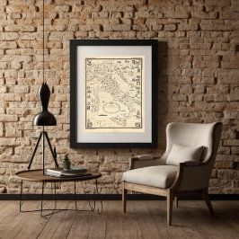 Karte Italiens, Pictorial von Chase 1935 Poster