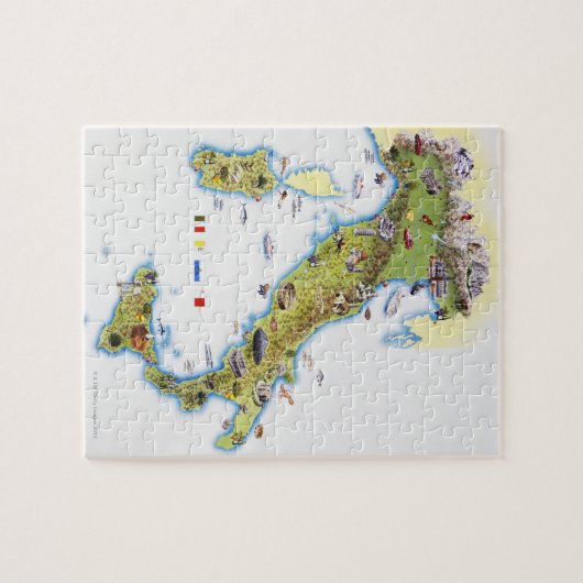 Karte Italiens Puzzle (Horizontal)