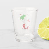Karte Italiens Schnapsglas (Rückseite)