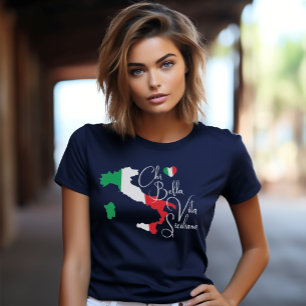 Karte Italiens Sizilianisches Sprichwort Elegantes T-Shirt