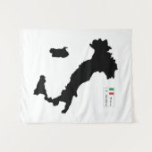 Karte Italiens und Big Data Wandteppich (Vorderseite (Horizontal))