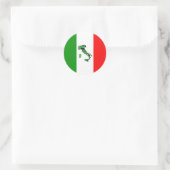 Karte Italiens und italienische Flagge Runder Aufkleber (Tasche)