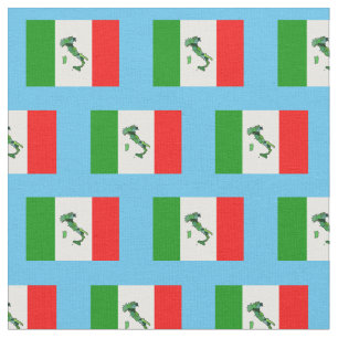 Karte Italiens und italienische Flagge Stoff