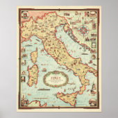 Karte Italiens von Ernest Dudley Chase 1935 Poster (Vorne)