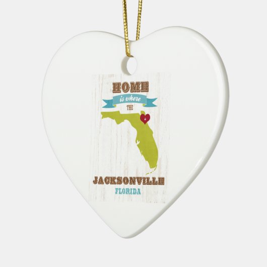 Karte Jacksonvilles, Florida - Zuhause ist wo Keramikornament (Links)