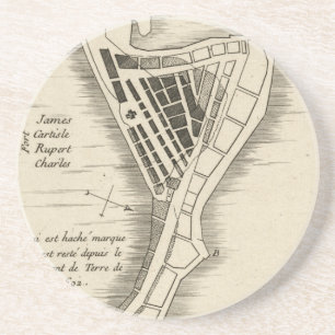 KARTE: JAMAIKA, 1755 SANDSTEIN UNTERSETZER