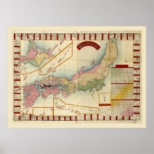 Karte Japans (1888) Poster