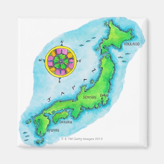 Karte Japans Magnet (Vorne)