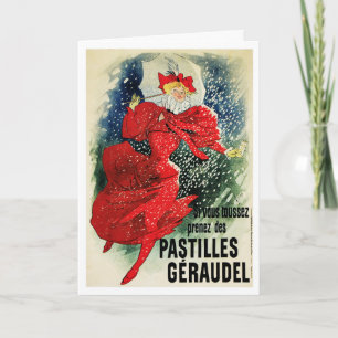 Karte: Jules Cheret - Pastillen Geraudel Feiertagskarte