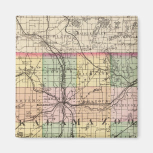 Karte Kalamazoo Landkreis, Michigan Magnet