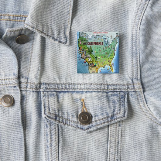 Karte Kaliforniens USA Button (Beispiel)