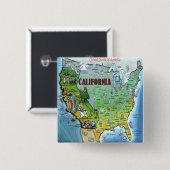 Karte Kaliforniens USA Button (Vorne & Hinten)