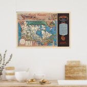 Karte Kanadas - Natürliche und industrielle Ressou Poster (Küche)