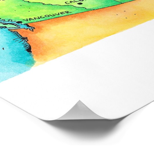 Karte Kanadas Poster (Ecke)