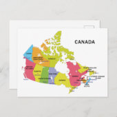 Karte Kanadas Postkarte (Vorne/Hinten)