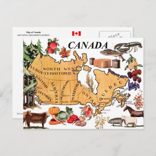 Karte Kanadas und verschiedene repräsentative Prod (Vorne/Hinten)