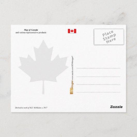 Karte Kanadas und verschiedene repräsentative Prod (Rückseite)