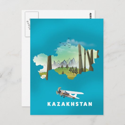 Karte Kasachstans (Vorne/Hinten)