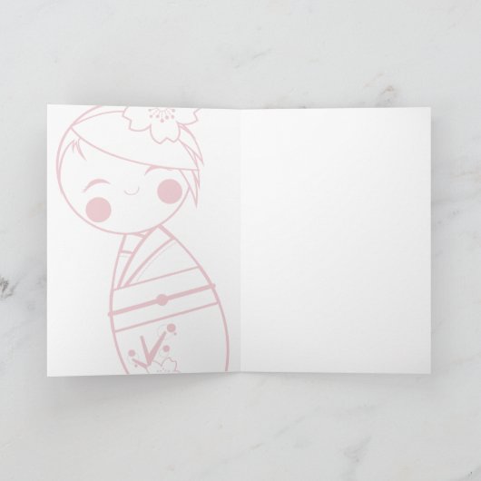 Karte Kirschblütes Kokeshi (Innenseite)