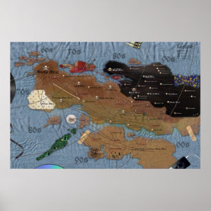 Karte kolossalen Größe der Metall(zweite Ausgabe) Poster