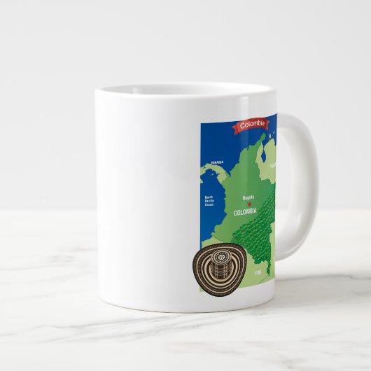 Karte Kolumbiens Jumbo-Tasse (Vorderseite Rechts)