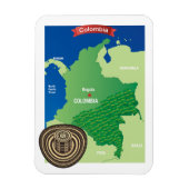 Karte Kolumbiens Magnet (Vertikal)