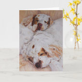 Karte - Komfort - zwei Clumber Spaniels (Gelbe Blume)