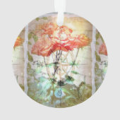 Karte, Kompass, Rosen Ornament (Rückseite)